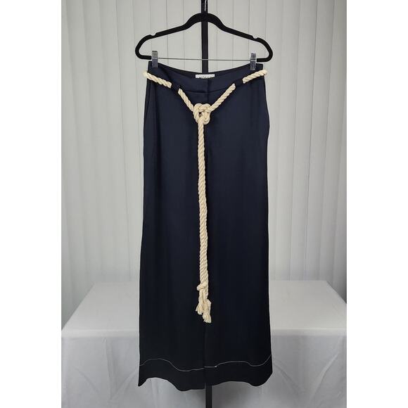 MONSE Rope-Trimmed Satin Wide Leg Pants with REPLACEMENT ROPE Women's Size 2 - Picture 1 of 14